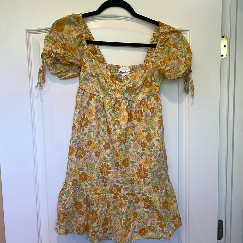 Printed mini dress, size small. Worn once